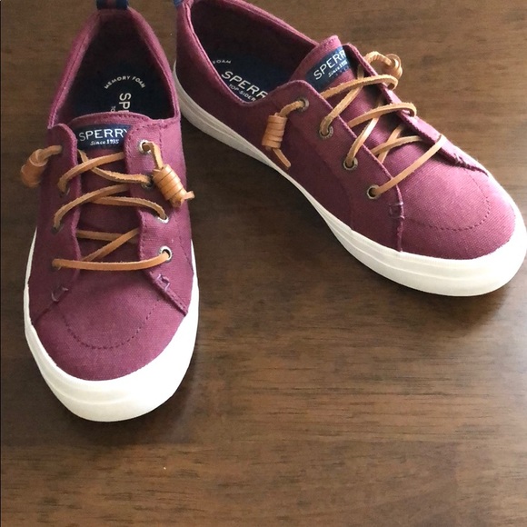 Sperry Women's Sneakers in Burgundy and White - Picture 1 of 6